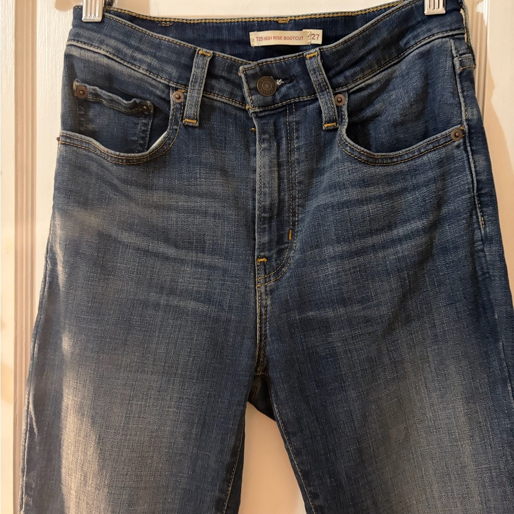 Levi’s Women’s High Rise straight Jeans dark wash Denim - Picture 6 of 13